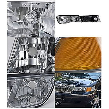 Spec-D Tuning for Mercury Grand Marquis Chrome Clear Headlights+Corner Signal Lamps 4PC Spec-D Tuning for Mercury Grand Marquis Chrome Clear Headlights+Corner Signal Lamps 4PC